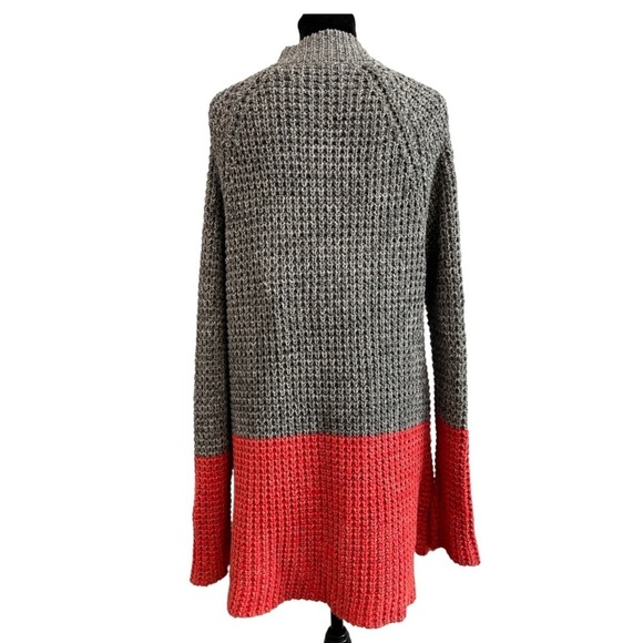 Line & Dot Chunky Knit Colorblock Open Front Oversize Cardigan Women's Small - Picture 5 of 11